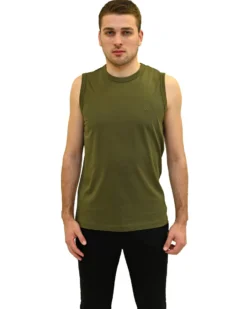 KEY UP - TSHIRT SMANICATA VERDE OLIVA DA UOMO IN COTONE JERSEY (STANDARD OEKO-TEX)