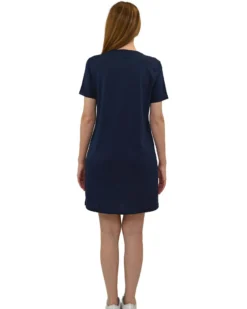 KEY UP - VESTITINO DONNA MEZZA MANICA BLU CON STAMPA FLOREALE- 5S889/1265