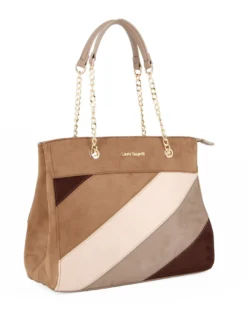 LAURA BIAGIOTTI - Borsa a due manici scamosciata bordeaux
