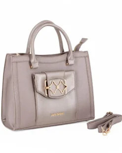 LAURA BIAGIOTTI - Borsa a due manici metal con  tasca frontale con patta, tracolla removibile