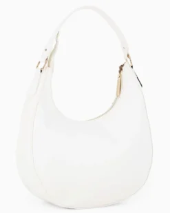 LAURA BIAGIOTTI - Borsa sacca bianca con applicazione frontale loghi