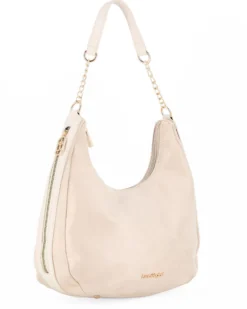 LAURA BIAGIOTTI - Borsa sacca naturale scamosciata con tasche laterali