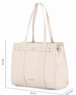 LAURA BIAGIOTTI - Borsa shopping naturale con cinturino frontale