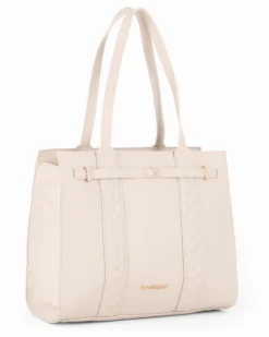 LAURA BIAGIOTTI - Borsa shopping naturale con cinturino frontale