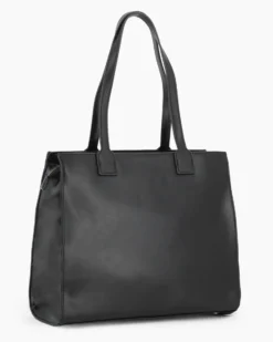 LAURA BIAGIOTTI - Borsa shopping nera con cinturino frontale
