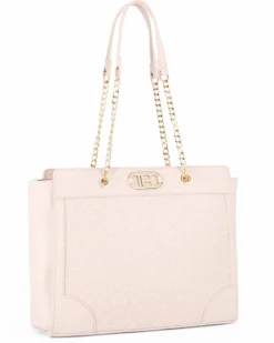LAURA BIAGIOTTI - Borsa shopping naturale con lavorazione frontale