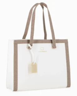 LAURA BIAGIOTTI - Borsa shopping beige loggata