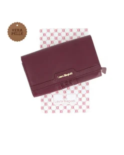 LAURA BIAGIOTTI - Portafoglio bordeaux con patta