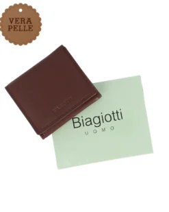 LAURA BIAGIOTTI - Portafoglio marrone da uomo in VERA PELLE
