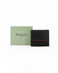 LAURA BIAGIOTTI - Portafoglio nero da uomo in VERA PELLE