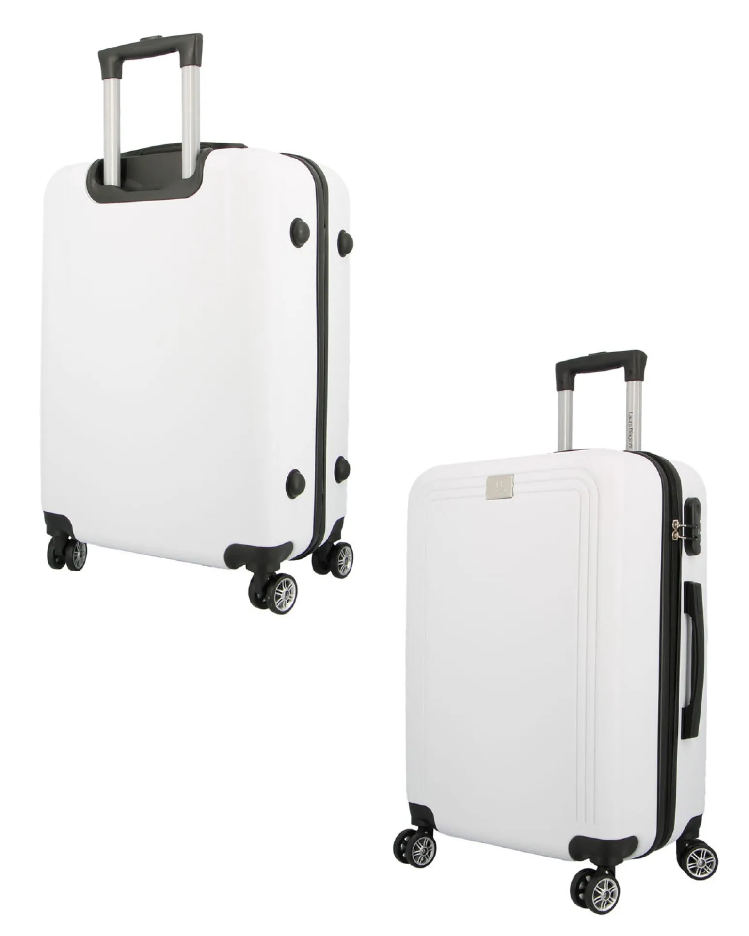 LAURA BIAGIOTTI - TROLLEY BIANCO IN ABS 4 RUOTE