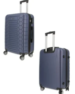 LAURA BIAGIOTTI - TROLLEY BLU IN ABS E 4 RUOTE DOPPIE CON STAMPA TARTARUGATA