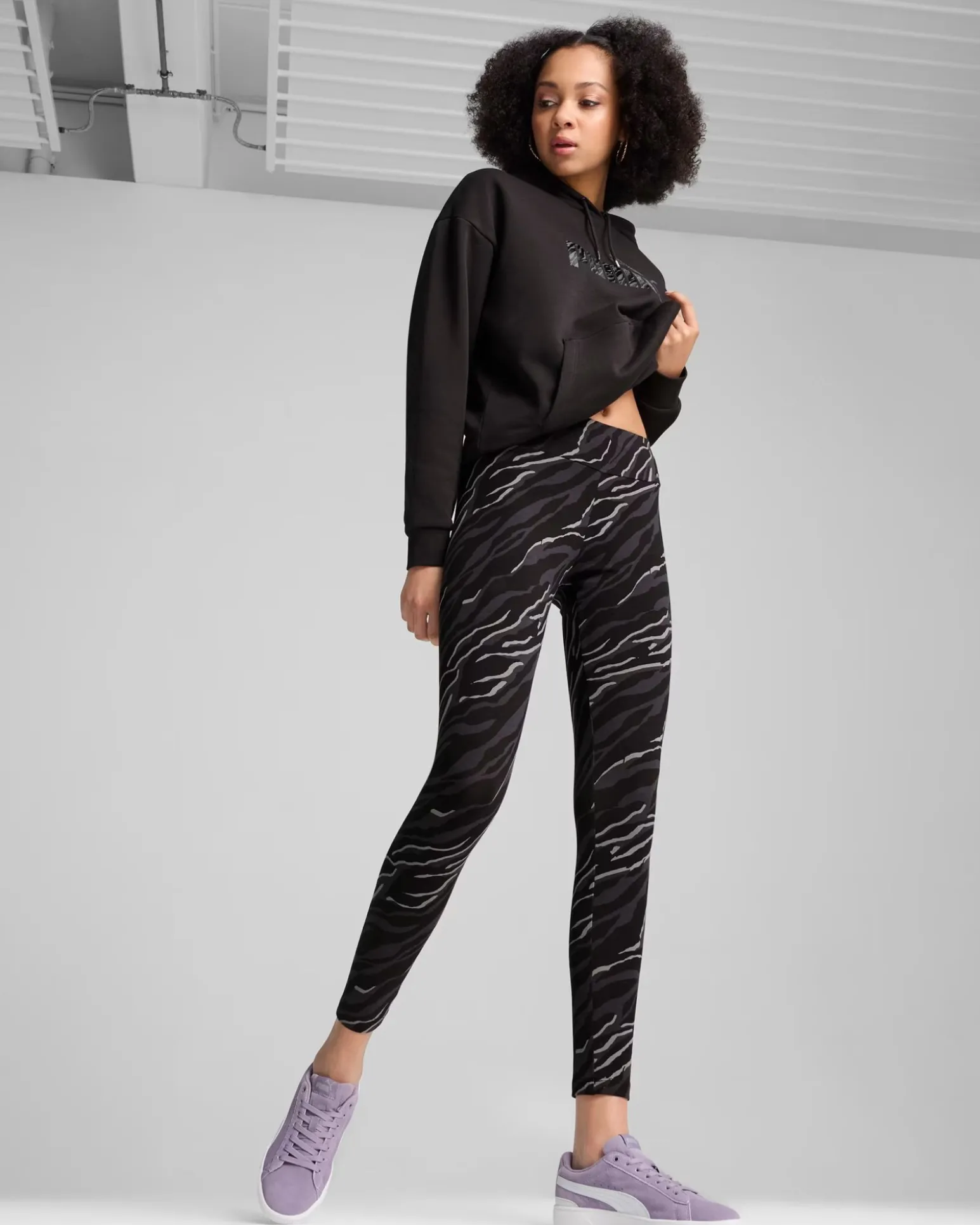 LEGGINGS ESS+ANIMAL AOP BLACK
