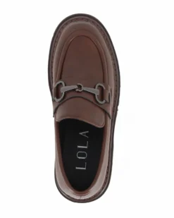 LOLA - Mocassino marrone con morsetto e suola track