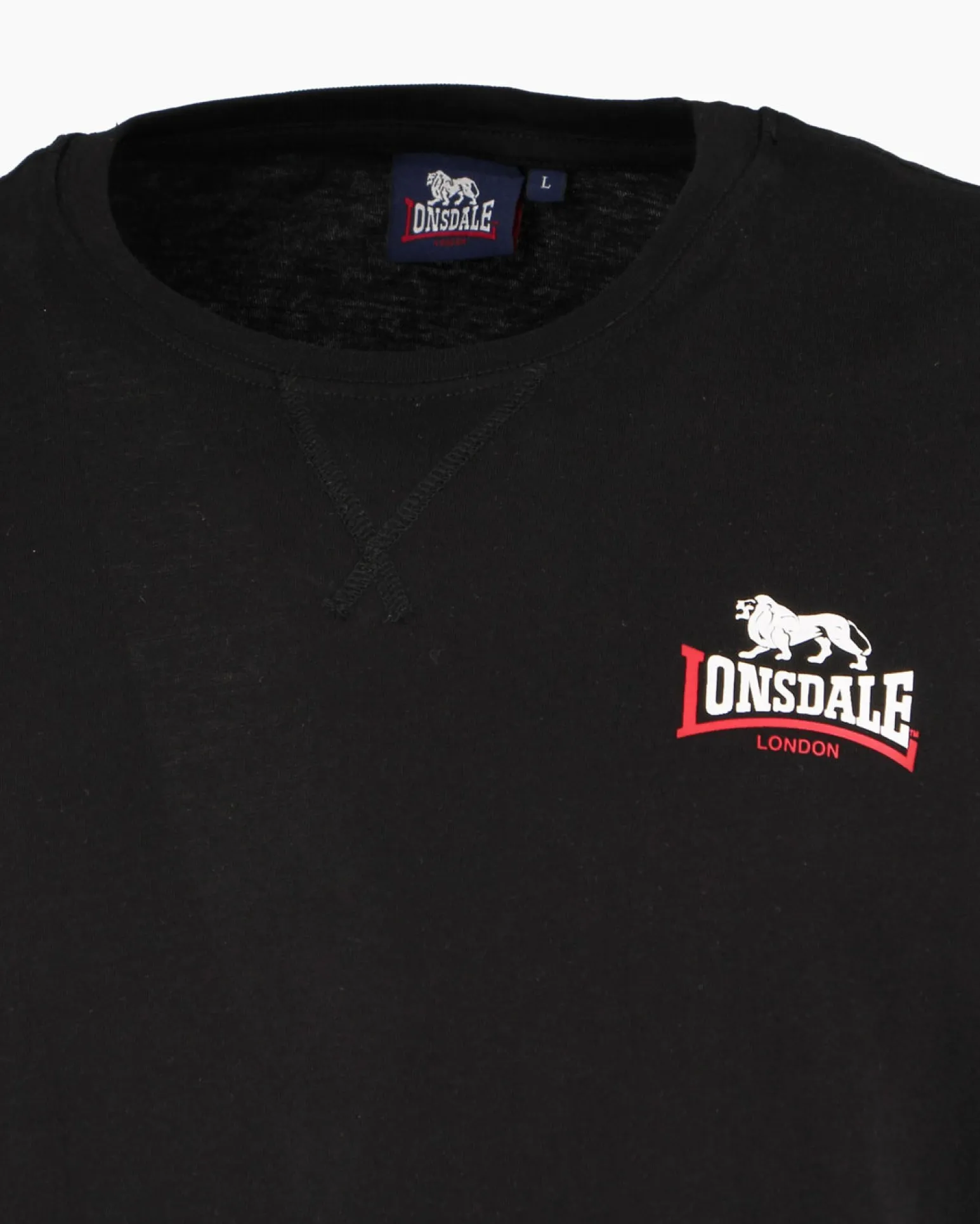 LONSDALE - Tshirt manica corta blu con logo in cotone