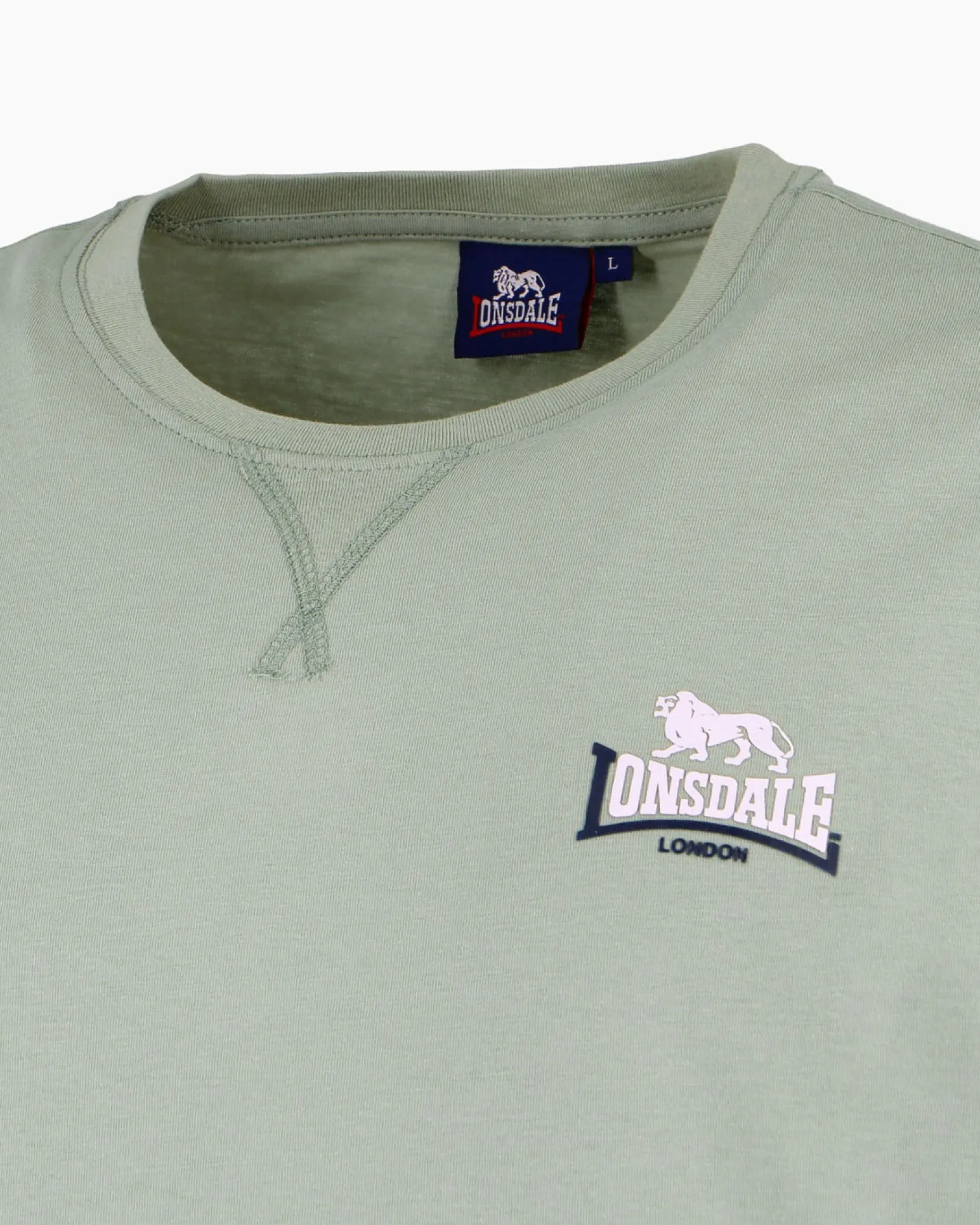 LONSDALE - Tshirt manica corta nera con logo in cotone