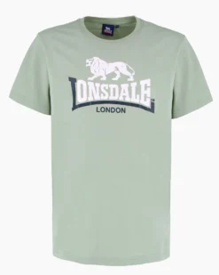 LONSDALE - Tshirt manica corta grigio con logo in cotone