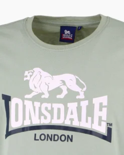 LONSDALE - Tshirt manica corta grigio con logo in cotone