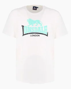 LONSDALE - Tshirt manica corta bianca con logo in cotone