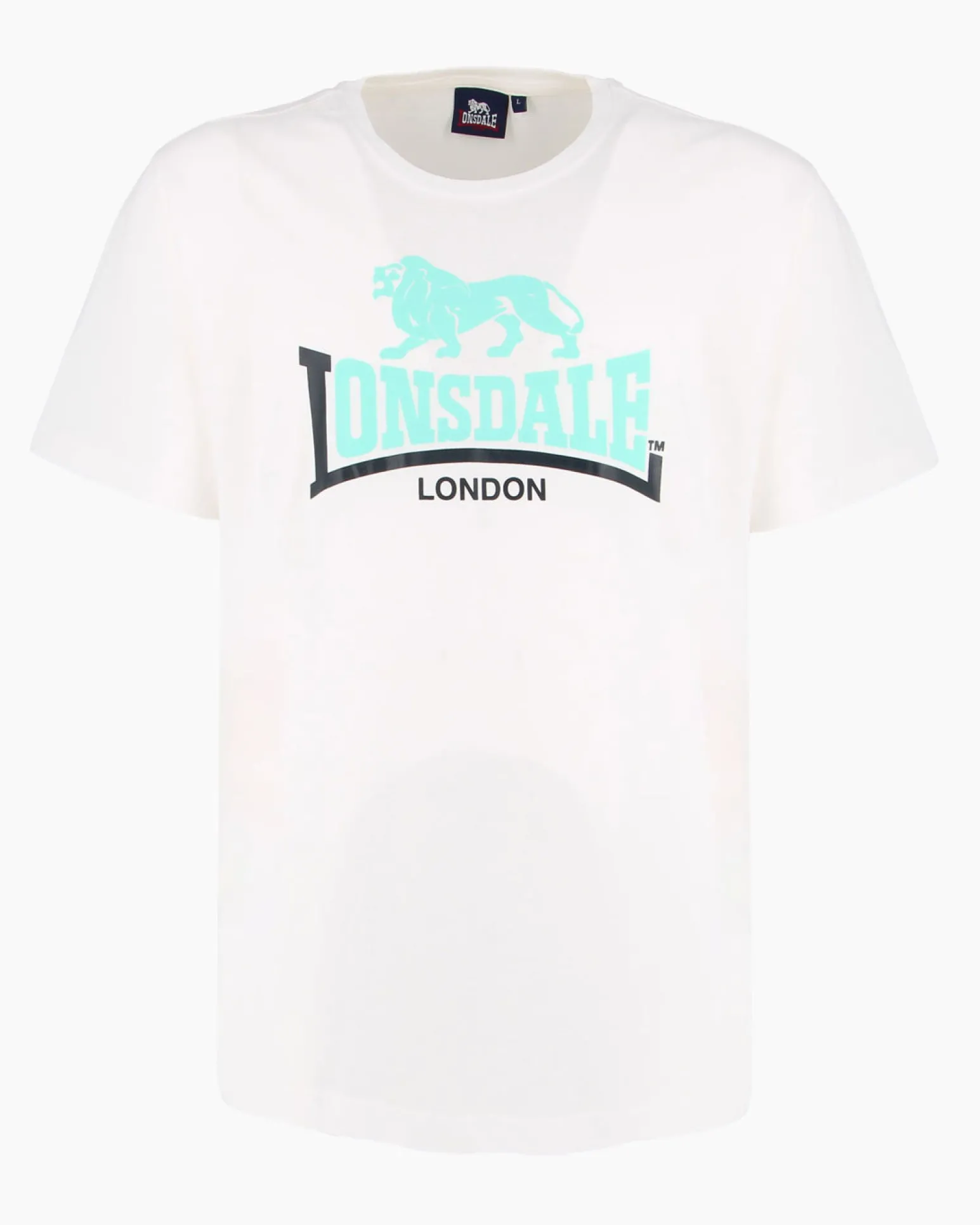 LONSDALE - Tshirt manica corta bianca con logo in cotone