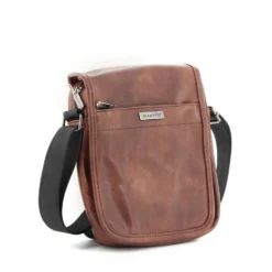 LOTTO - Borsello effetto vintage con zip su patta