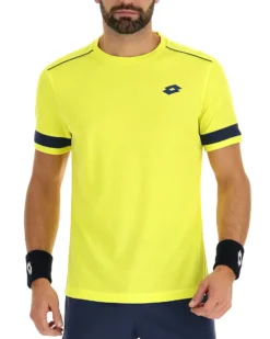 LOTTO - Maglietta da padel gialla in tessuto traspirante con dettagli blu - SUPERRAPIDA V