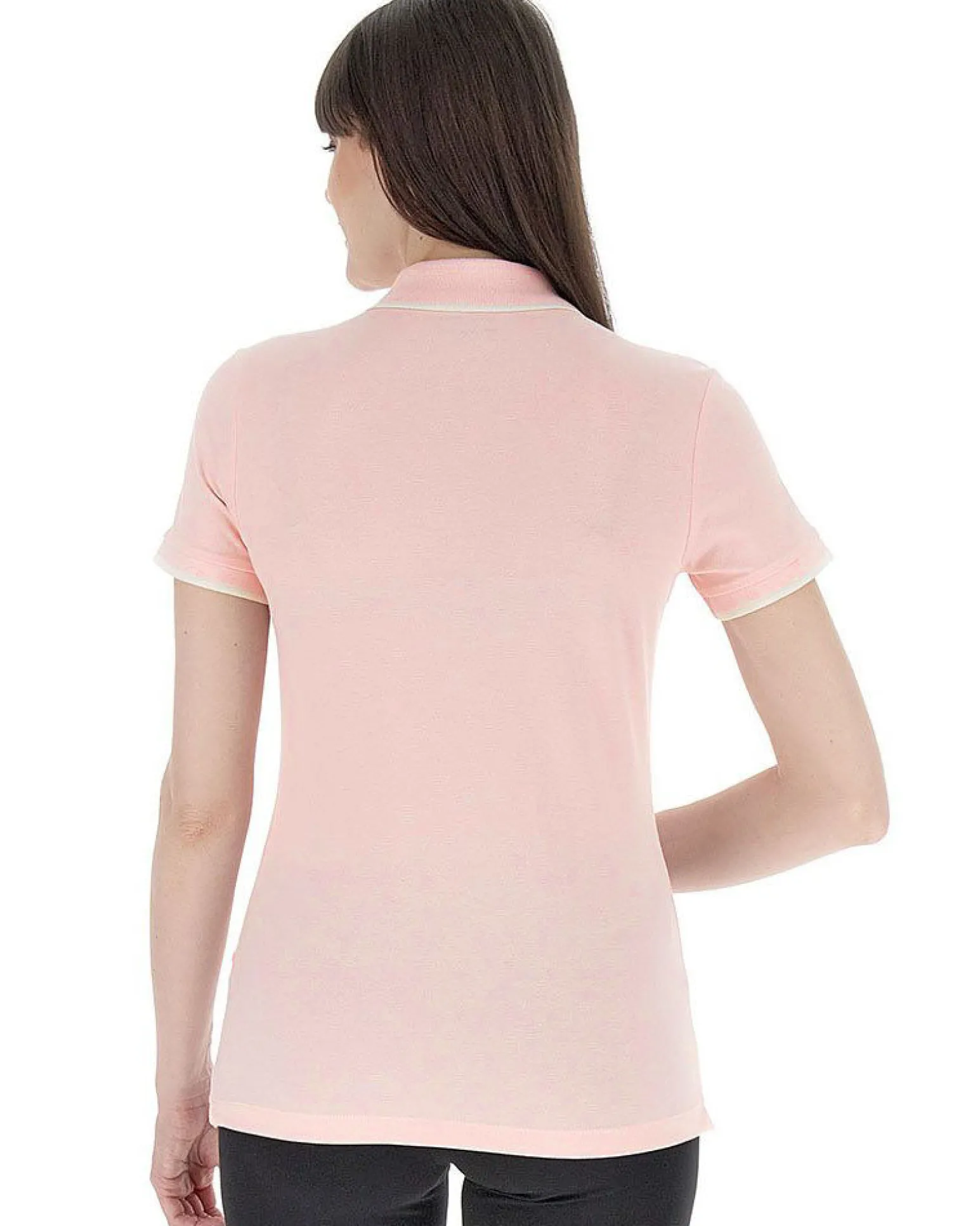 LOTTO - POLO MEZZA MANICA DONNA CLASSICA STC PQ ROSA CON RIGHINO BIANCO - 213501/ACT