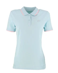 LOTTO - POLO  MEZZA MANICA DONNA CLASSICA STC PQ CELESTE CON RIGHINO ROSA -  213501/D52