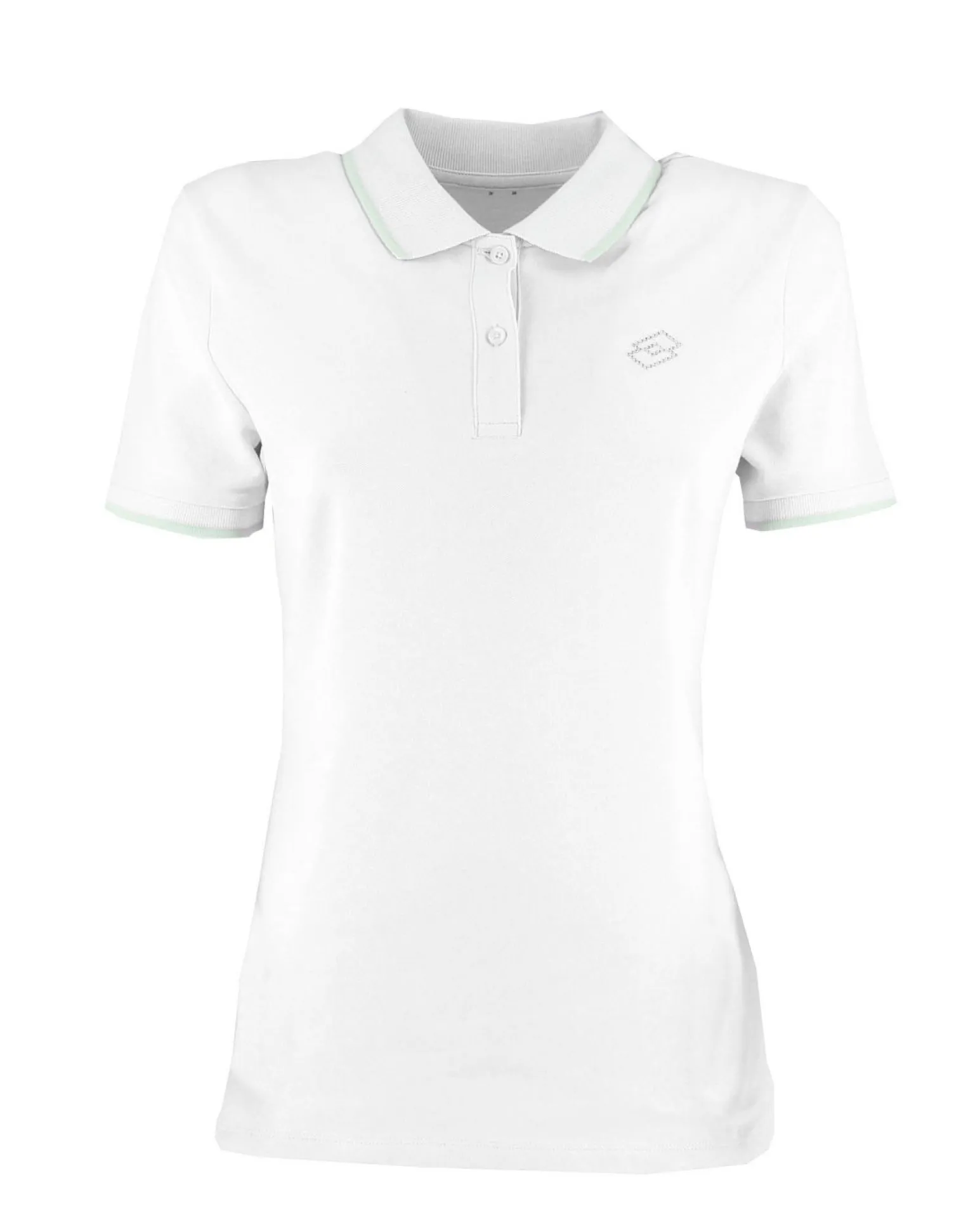 LOTTO - POLO MEZZA MANICA DONNA CLASSICA STC PQ BIANCA CON RIGHINO GRIGIO - 213501/53Q