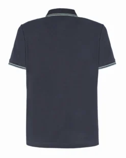 LOTTO - POLO MEZZA MANICA UOMO BLU CON RIGHINO AZZURRO CLASSICA  - 219238/B72