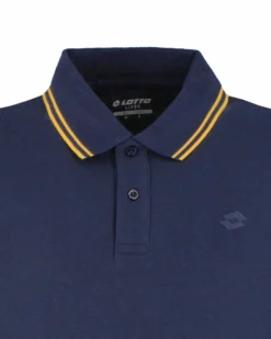 LOTTO - POLO MEZZA MANICA UOMO BLU CON RIGHINO GIALLO CLASSICA  - 219238/BXO