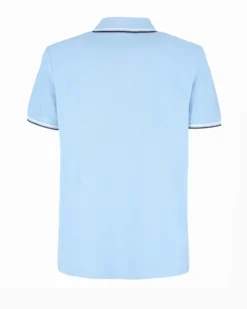 LOTTO - POLO MEZZA MANICA UOMO CELESTE CON RIGHINO BIANCO E BLU CLASSICA  - 219238/BXI