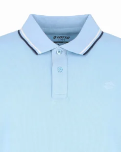 LOTTO - POLO MEZZA MANICA UOMO CELESTE CON RIGHINO BIANCO E BLU CLASSICA - 219238/BXI
