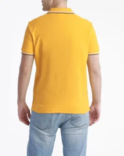 LOTTO - POLO MEZZA MANICA UOMO GIALLA CON RIGHINO BIANCO E BLU CLASSICA  - 219238/1SX