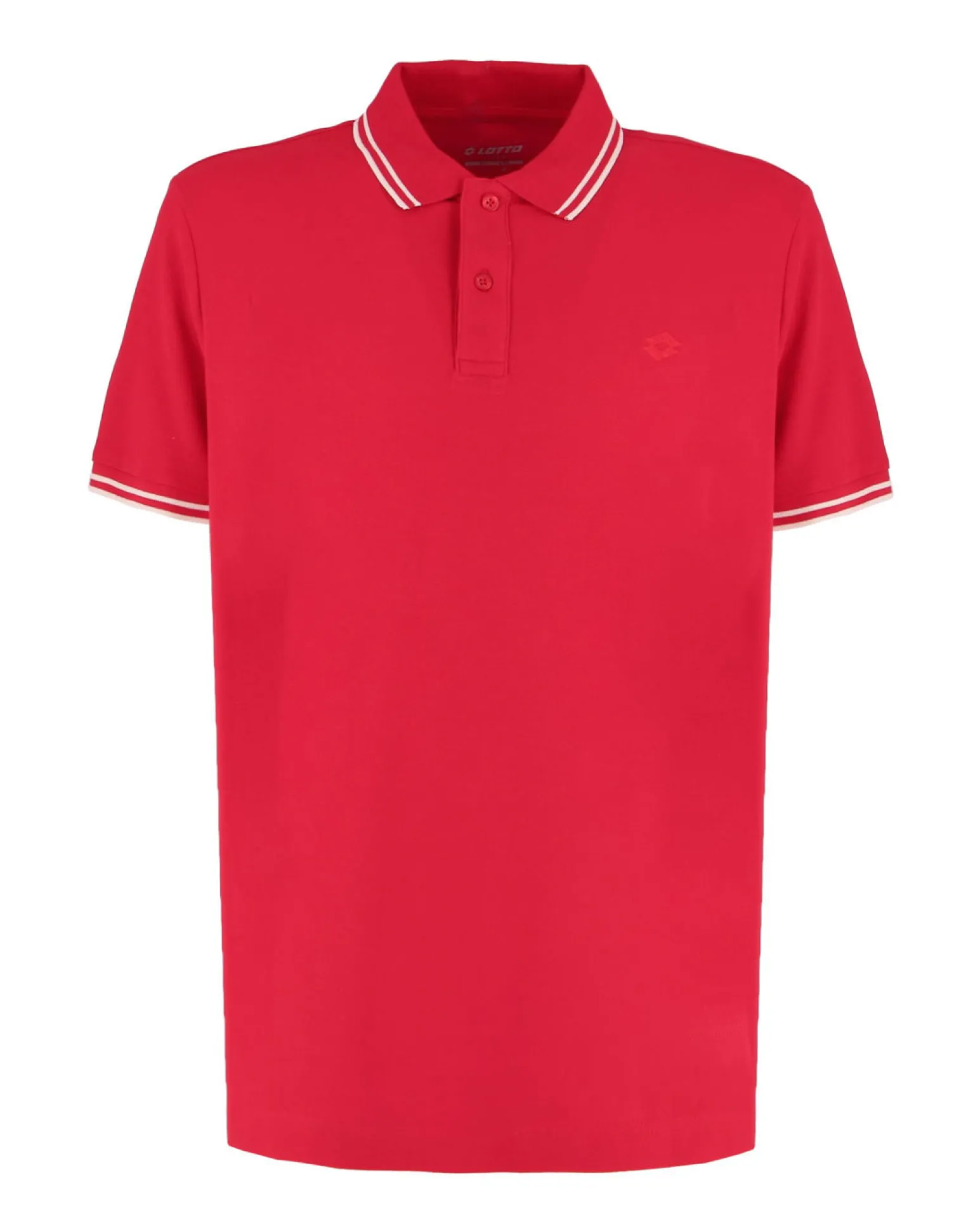 LOTTO - POLO MEZZA MANICA UOMO ROSSA CON RIGHINO BIANCO CLASSICA - 219238/D6T