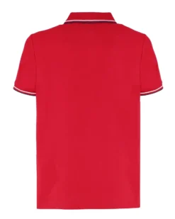 LOTTO - POLO MEZZA MANICA UOMO ROSSA CON RIGHINO BLU E BIANCA CLASSICA  - 219238/1TD