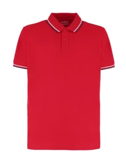 LOTTO - POLO MEZZA MANICA UOMO ROSSA CON RIGHINO BLU E BIANCA CLASSICA - 219238/1TD