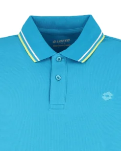 LOTTO - POLO MEZZA MANICA UOMO TURCHESE  CON RIGHINO BIANCO E GIALLO CLASSICA  - 219238/1S