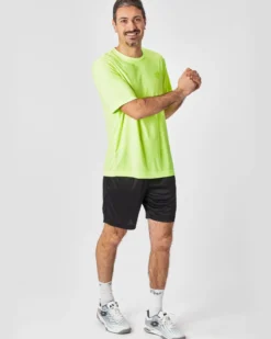 LOTTO - T SHIRT SPORTIVA MEZZA MANICA IN TESSUTO TRASPIRANTE  GIALLO FLUO DA UOMO,  218935/1D2