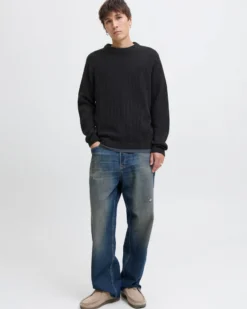 MAGLIA ML EDOVER KNIT CREW BLACK