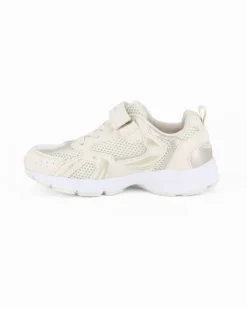 MELANIA - Sneakers beige con strappo, numerata 30/35