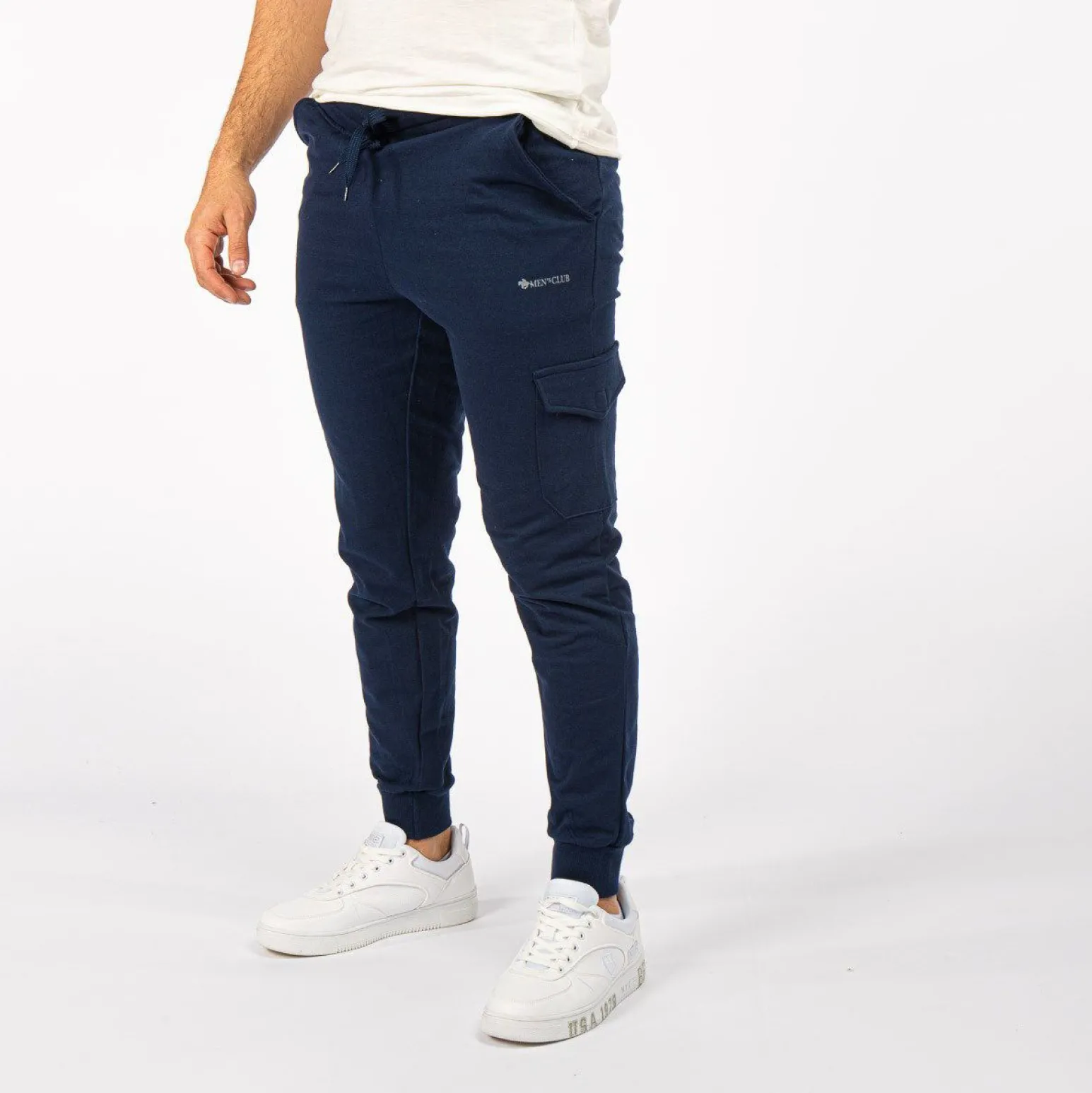 MENS CLUB - PANTALONE FRENCH TERRY TASCHE LATERALI CON POLSI