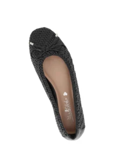 MISS GLOBO - Ballerina nera intrecciata con fiocco