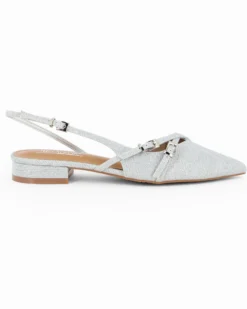 MISS GLOBO - Ballerina slingback verde a punta con cinturini incrociati