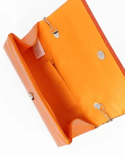 MISS GLOBO -Bustina arancio speccho con inserto strass
