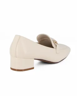 MISS GLOBO - Mocassino bianco con tacco 4cm