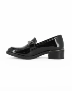 MISS GLOBO - Mocassino nero effetto con morsetto e sottopiede in memory soft