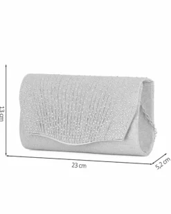 MISS GLOBO - Pochette argento in lurex con strass sulla patta