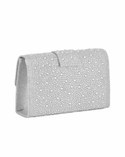MISS GLOBO - Pochette argento tutta strass con patta