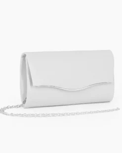 MISS GLOBO - Pochette bianca con patta dettaglio argemto